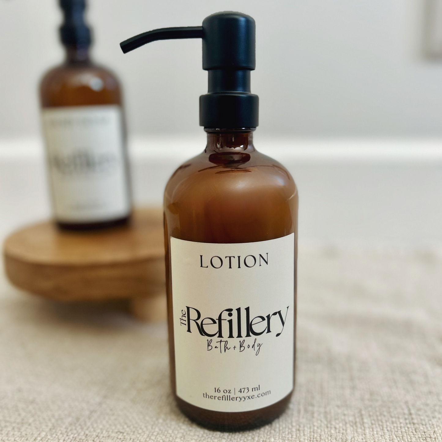 Hand + Body Lotion Filled Glass Bottle