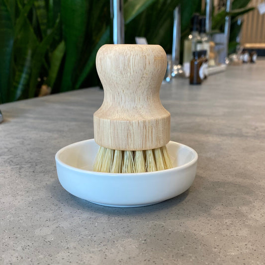 Small White Ceramic Brush Tray