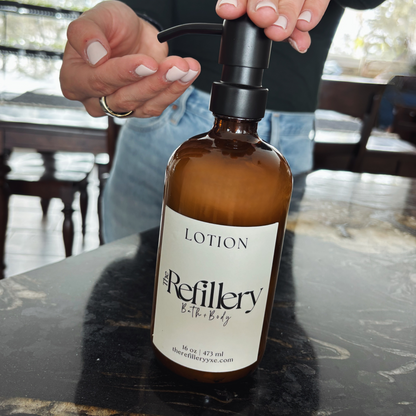 Hand + Body Lotion Filled Glass Bottle