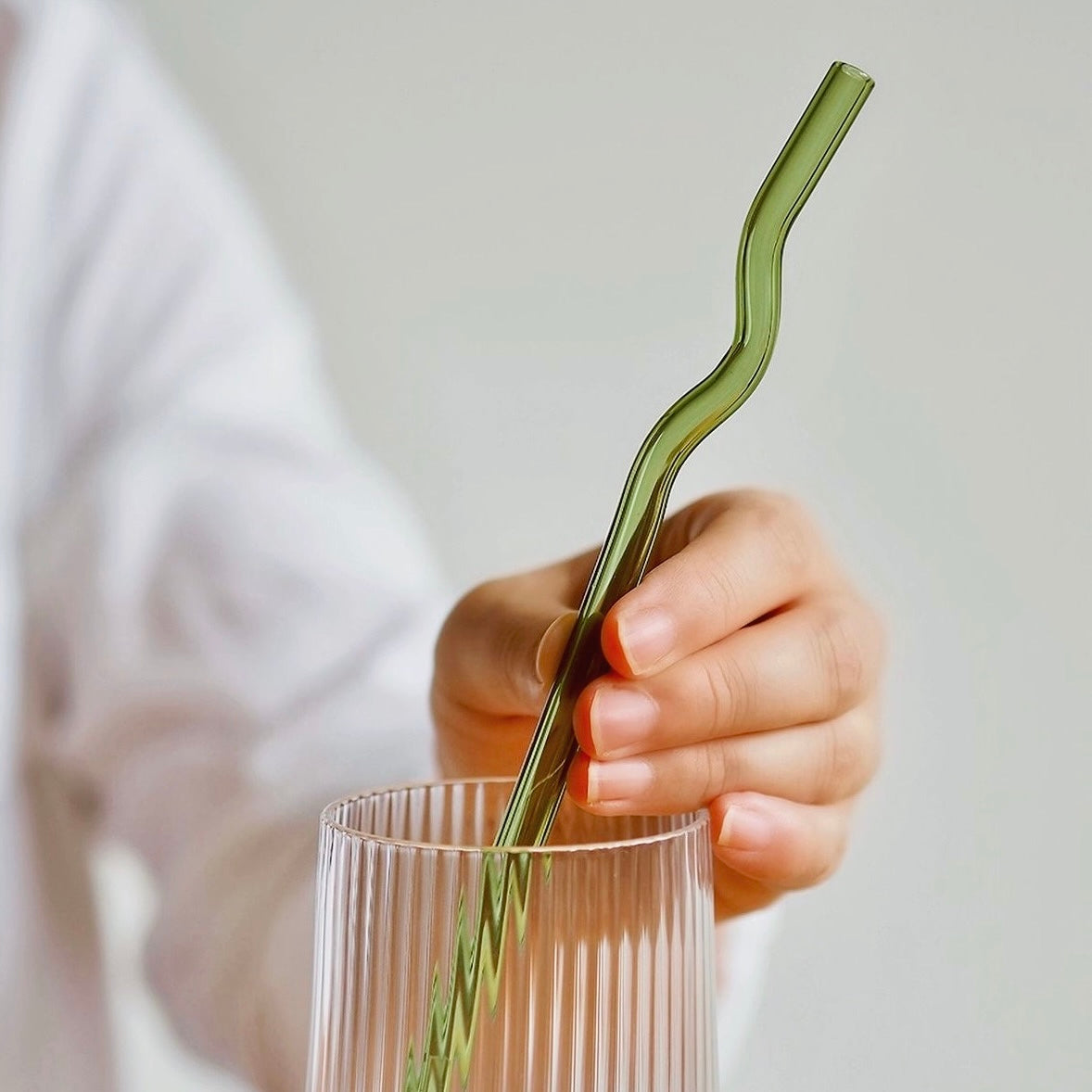 Glass Wavy Straws
