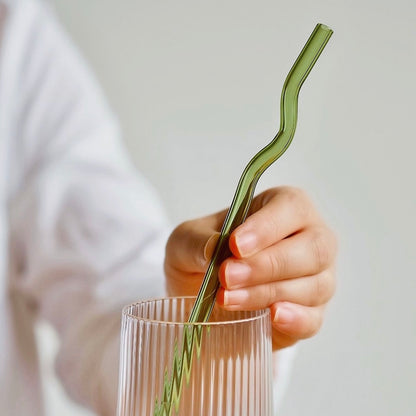 Glass Wavy Straws